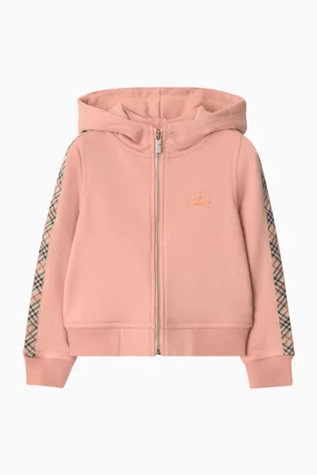 Check-tape Hoodie in Cotton