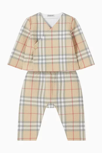 Check Quilted Set in Cotton