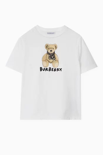 Cedar Teddy Logo T-shirt in Cotton