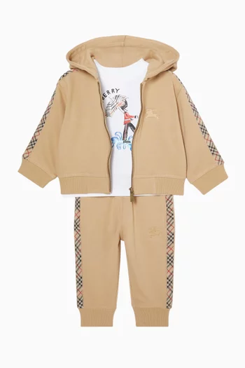 Check-tape Sweatpants in Cotton