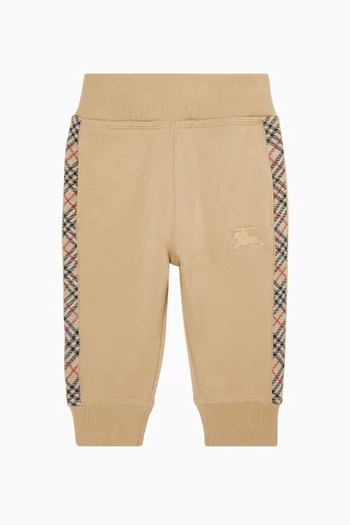 Check-tape Sweatpants in Cotton