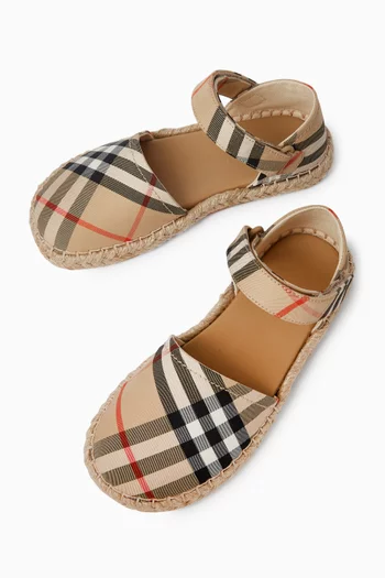 Check Espadrille Sandals in Canvas