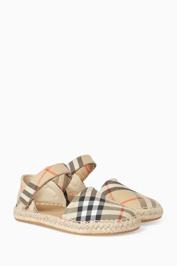 Check Espadrille Sandals in Canvas