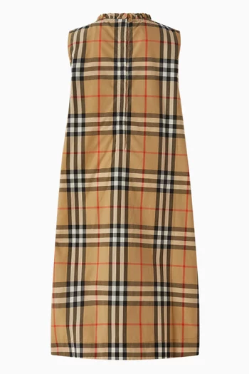 Check Print Dress in Cotton