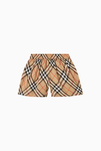 Marcy Check-print Shorts in Cotton Poplin