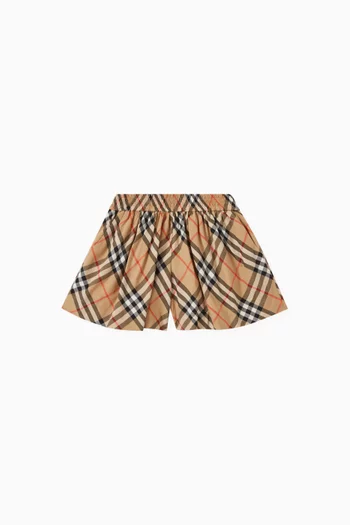 Marcy Check-print Shorts in Cotton Poplin