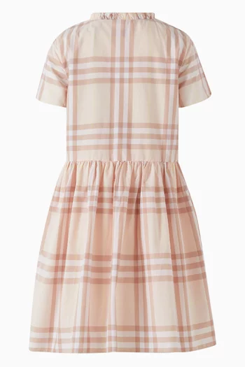 Check Print Dress in Cotton