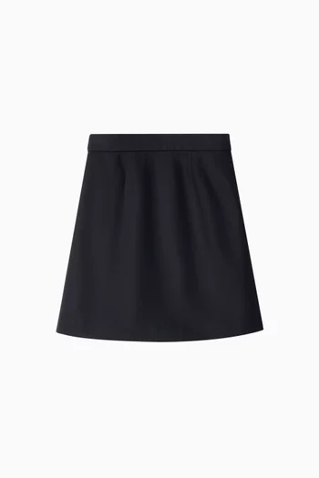 Pleated Wrap Skirt in Cotton-lyocell