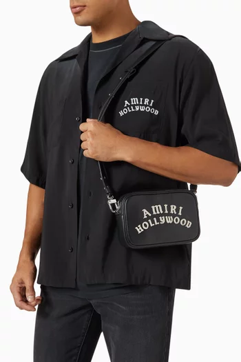 Hollywood Logo Camera Bag in Leather