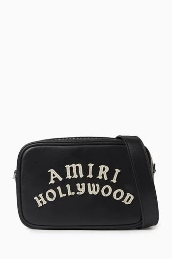 Hollywood Logo Camera Bag in Leather
