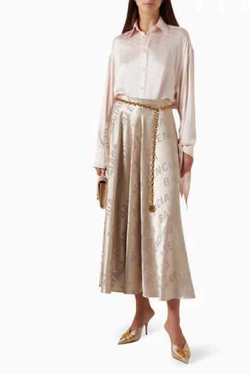 BB Knotted-cuff Blouse in Silk Jacquard
