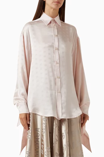 BB Knotted-cuff Blouse in Silk Jacquard