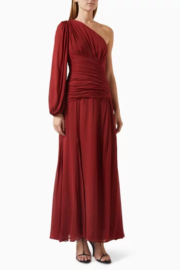 Rowe Side Split Maxi Dress in Viscose Georgette