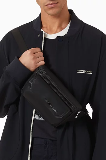 Logo-plaque Belt Bag in Leather