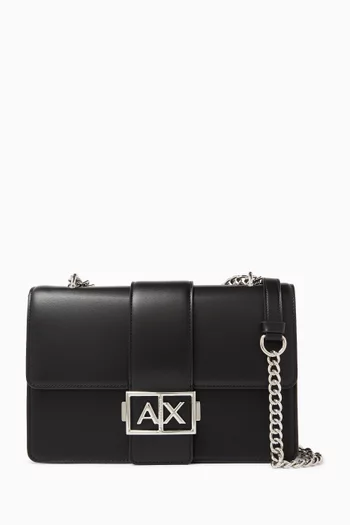 Metal Logo Shoulder Bag