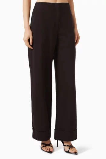 Wide-leg Folded Pants