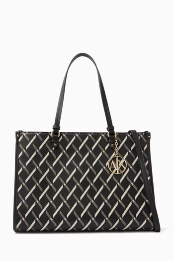 Gynger Square Patterned Lines Tote Bag