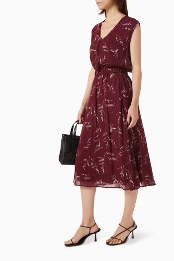 Foliage-print Ruffled Top