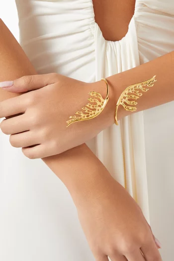 Mystic Leaf Bracelet in 24kt Gold-plated Metal