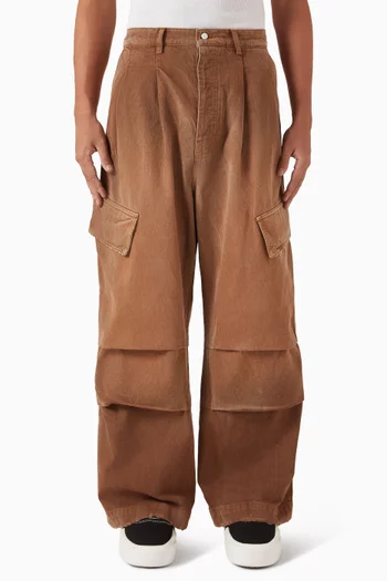 Faded Cargo Pants in Denim