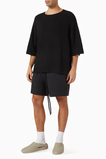 Waffle Short-sleeve Sweater