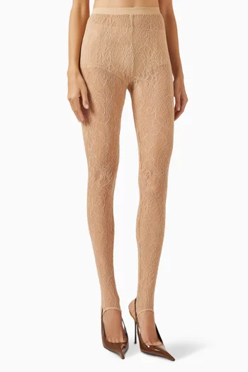 Sheer Stirrups Leggings in Lace