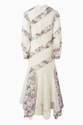 Starlet Floral-print Panelled Maxi Dress