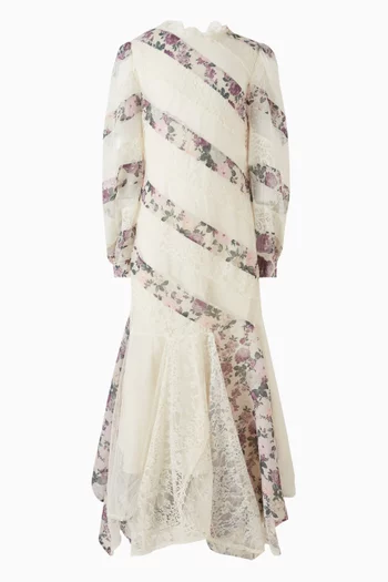 Starlet Floral-print Panelled Maxi Dress