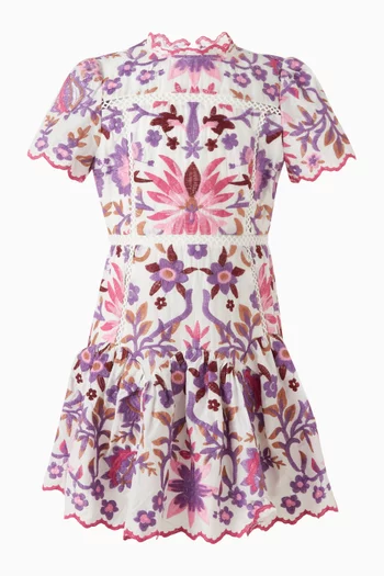 Taylee Floral-embroidered Mini Dress