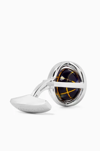 Globe Lapis Cufflinks in Sterling Silver