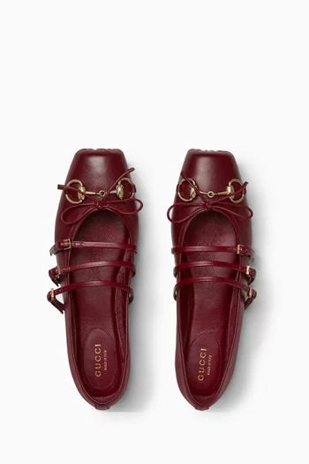 Horsebit Ballet Flats in Leather