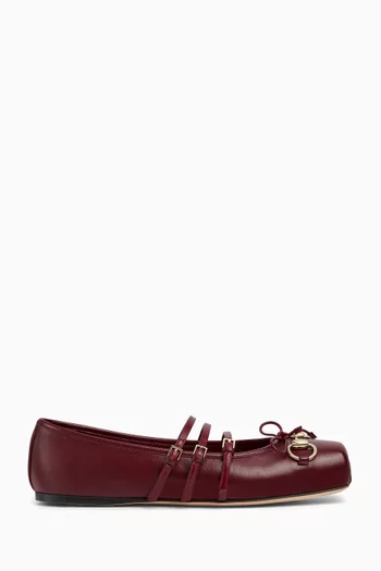 Horsebit Ballet Flats in Leather