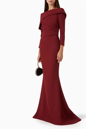 Vera Gathered Dress in Crepe