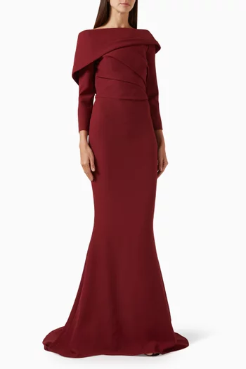 Vera Gathered Dress in Crepe