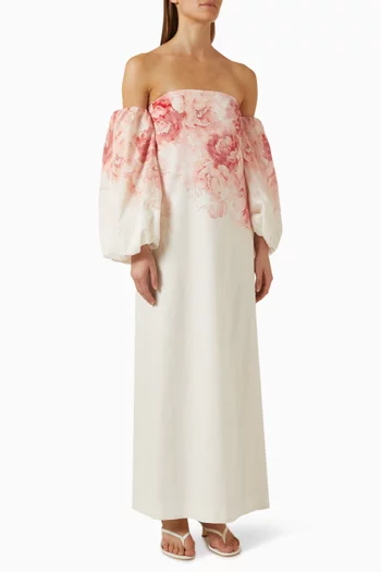 Jacqueline Strapless Dress in Linen-cotton