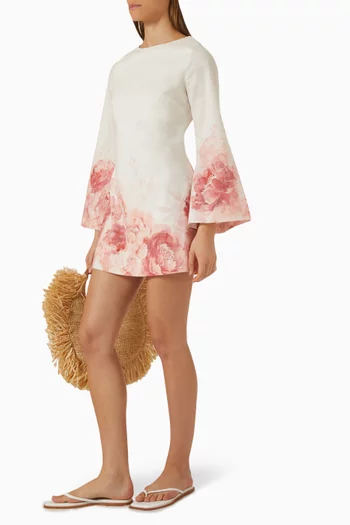 Maggi Mini Dress in Linen-cotton