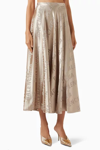 Logo-print Midi Skirt