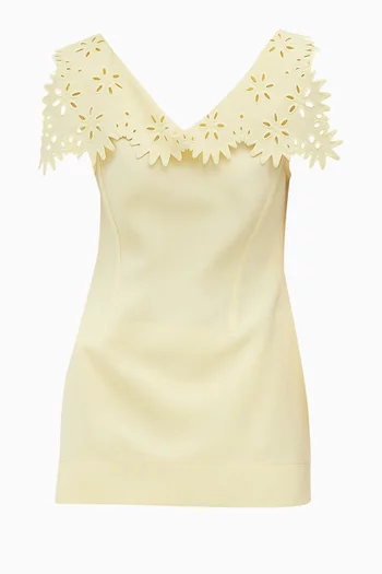 English Embroidery Top in Viscose & Silk