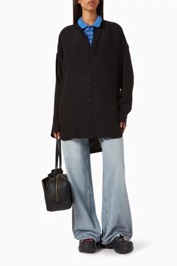 Cocoon Shirt in Silk-jacquard