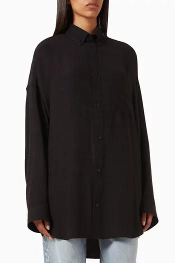Cocoon Shirt in Silk-jacquard