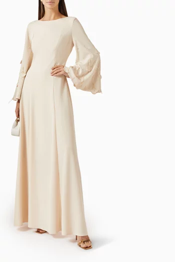 3D Bead-embellished Dress in Stretch-crepe