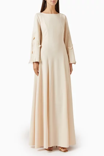 3D Bead-embellished Dress in Stretch-crepe