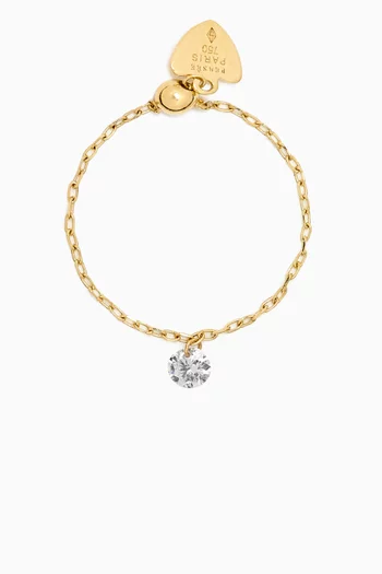 Diamond Chain Ring in 18kt Yellow Gold