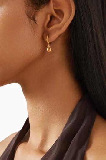 Chakra Citrine Pavé Single Hoop Earring in 18kt Gold