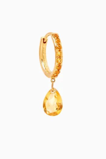 Chakra Citrine Pavé Single Hoop Earring in 18kt Gold