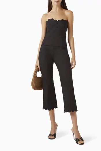 Twilight Embroidered Corset Top in Cotton-poplin