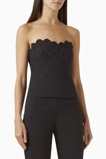 Twilight Embroidered Corset Top in Cotton-poplin