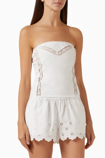 Mariam Strapless Top in Cotton-poplin
