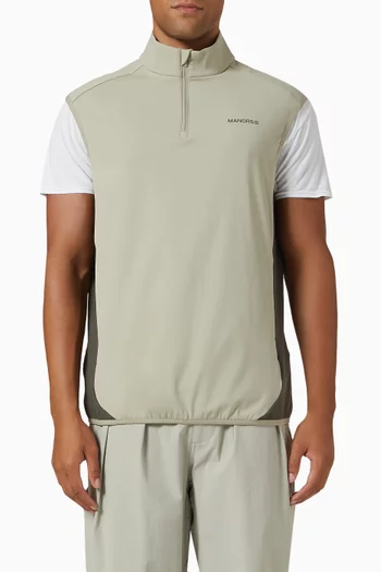 Quarter Zip Tech Vest in Stretch Nylon