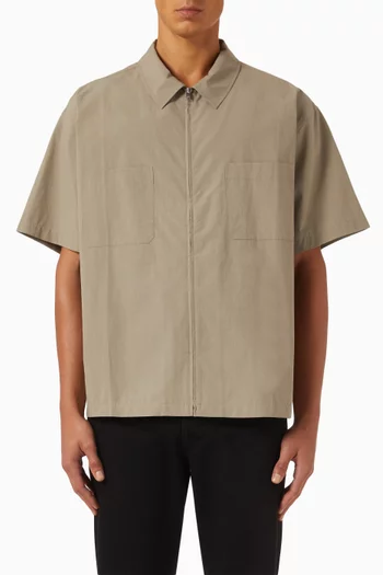 Light Zip Shirt in Cotton Poplin
